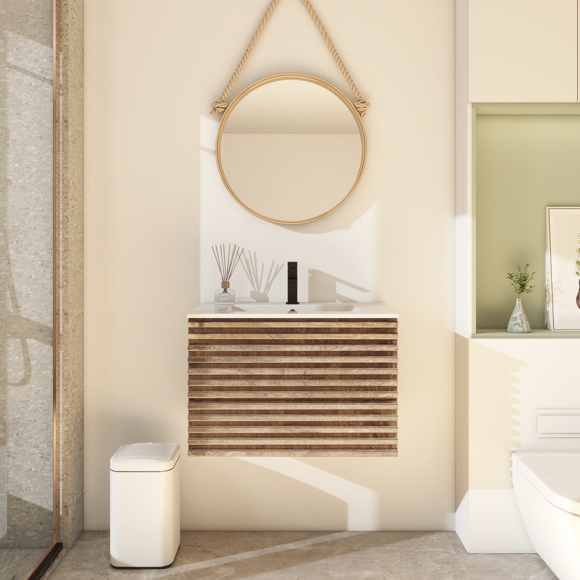 Ebern Designs Marilyse 30" Wall Mounted Single Bathroom Vanity with ...